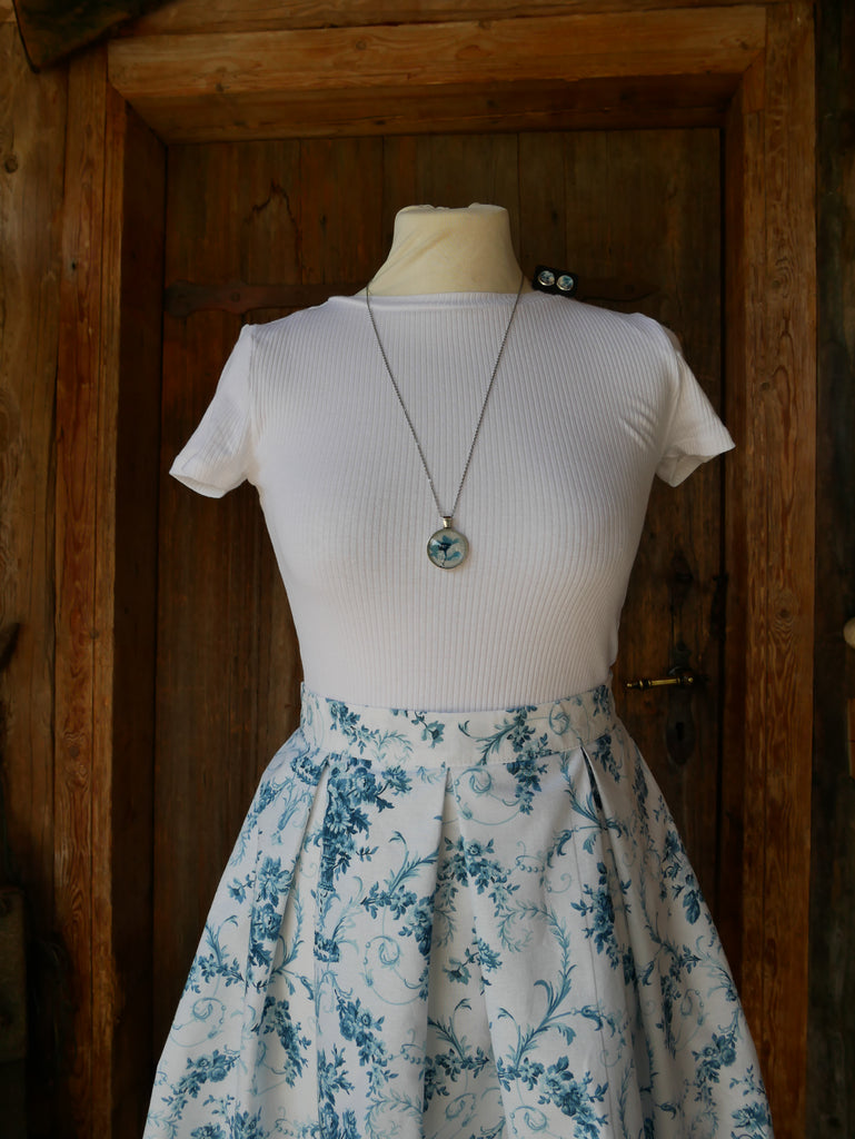 Vintagestubn-Set blau/weiß lang