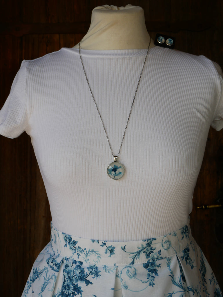 Vintagestubn-Set blau/weiß lang