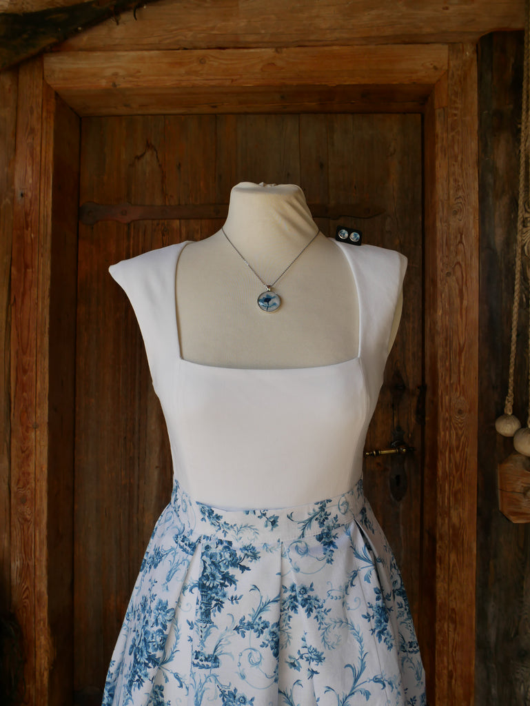 Vintagestubn-Set blau/weiß kurz