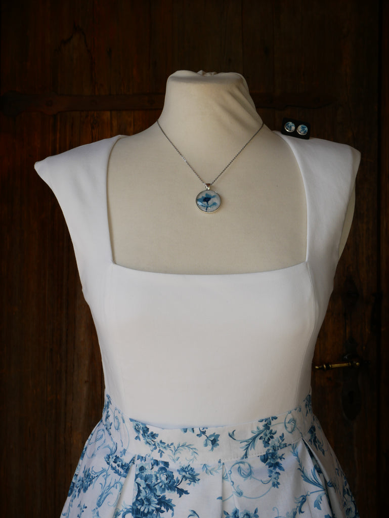 Vintagestubn-Set blau/weiß kurz