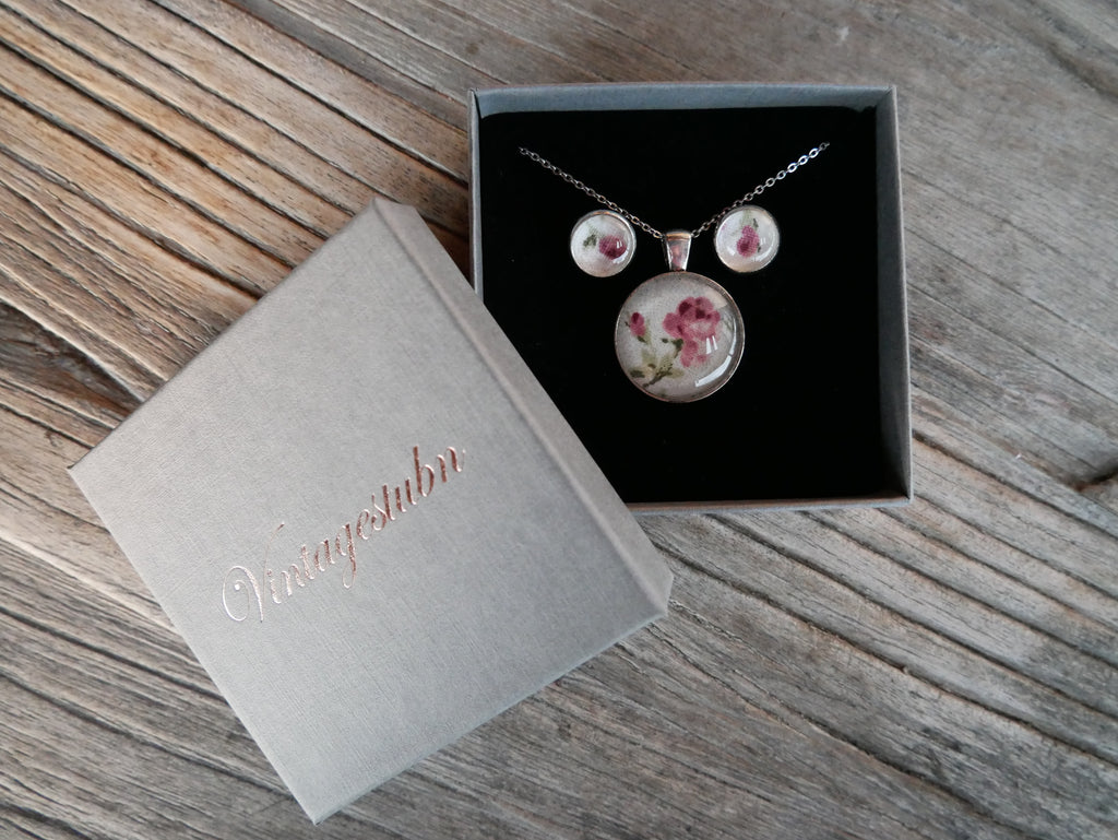 Vintagestubn-Set "rosa Rosen" lang