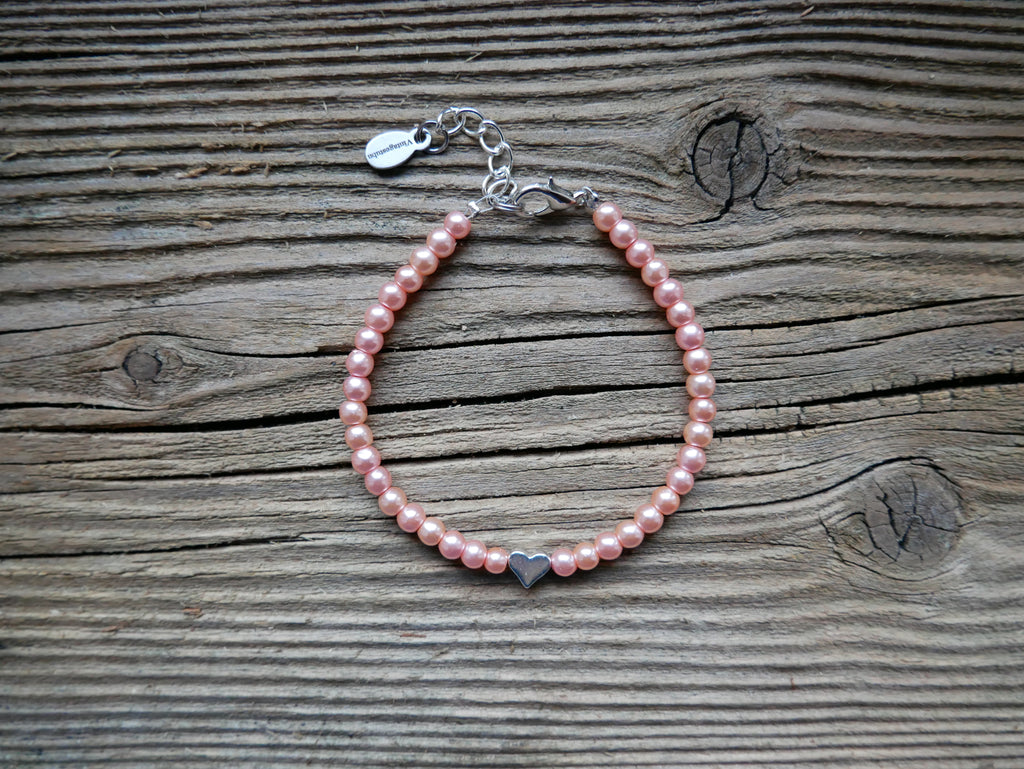 Herzalarmband "rose Wachsperlen"